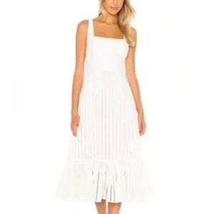 Nbd Revolve XS Women's Adjustable Sorrento Midi Stripe Dress in White